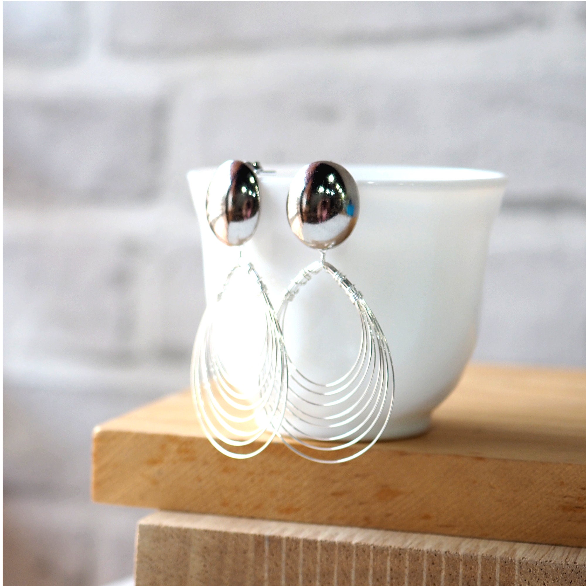 Silver Oval Hoop Earrings 40th Birthday Gift for Women Etsy