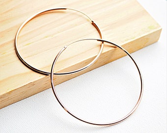 Large Thin Hoop Earrings, Dainty Hoop Earrings, 40th Birthday Gifts for Women, Big Silver Hoop Earrings, Lightweight Statement Earrings