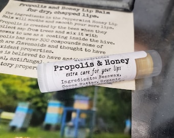 Propolis Lip Balm: Beeswax, Honey & Peppermint