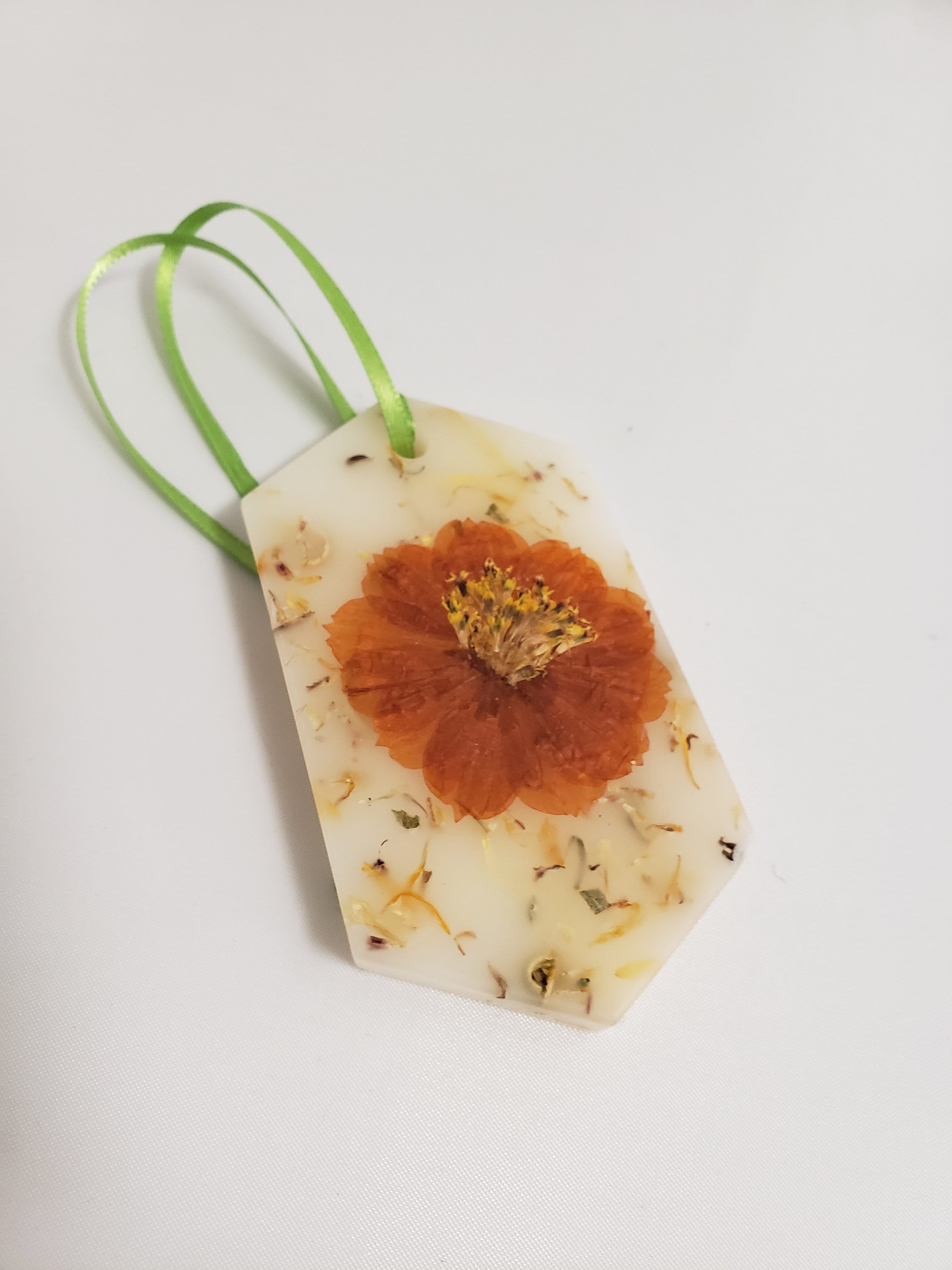 Wax sachet white beeswax pressed flowers closet freshener Etsy
