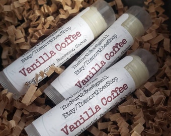 Vanilla Coffee Beeswax Lip Balm Decadent on your lips Smells like the name Hydrating and Smooth