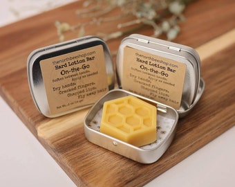 Beeswax Hard Lotion Bar: Cocoa Butter, Coconut Oil - Travel Size