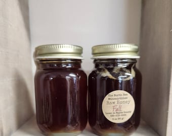 FALL Honey Bold Flavorful Caramel Note Raw Pure Honey from the Bees Natural Sweetener 3oz Mason Jar Local Honey New York state