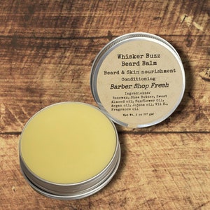 Natural Beard Balm: Barber Shop Fresh Scent, Beeswax & Shea Butter