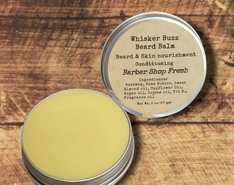 Natural Beard Balm: Barber Shop Fresh Scent, Beeswax & Shea Butter