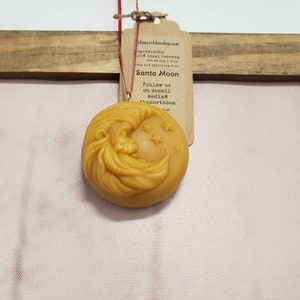 Beeswax ornament Santa ornament "Santa Moon" housewarming Christmas tree ornament sweet honey scent natural fragrance Collect them all