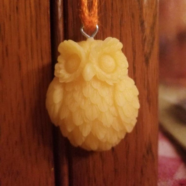Beeswax ornament owl ornament woodland owl beeswax tree ornament woodland critter miniature owl natural honey scent collect them all