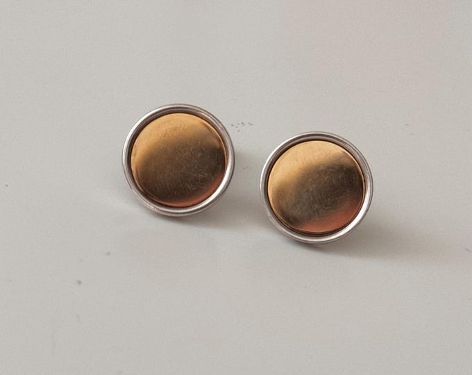 GEORG JENSEN Sterling Silver and gold round  Cufflinks # 201B