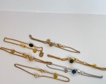 Julie Sandlau sterling silver 22ct yellow gold plated bracelet with different stones