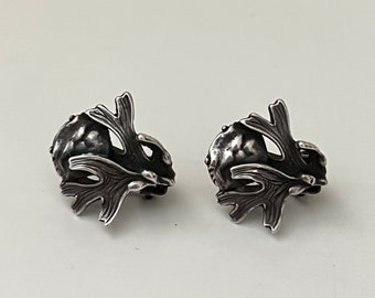 Vintage Trollbeads Svend Nielsen sea theme silver clip on earrings