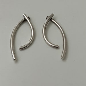 Kirsten Pontoppidan - Lyngby sterling silver cuff earrings unique stylish women gift modernist jewelry