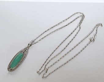 Sterling Silver Vintage Pendant with calzedonia stones year 1960