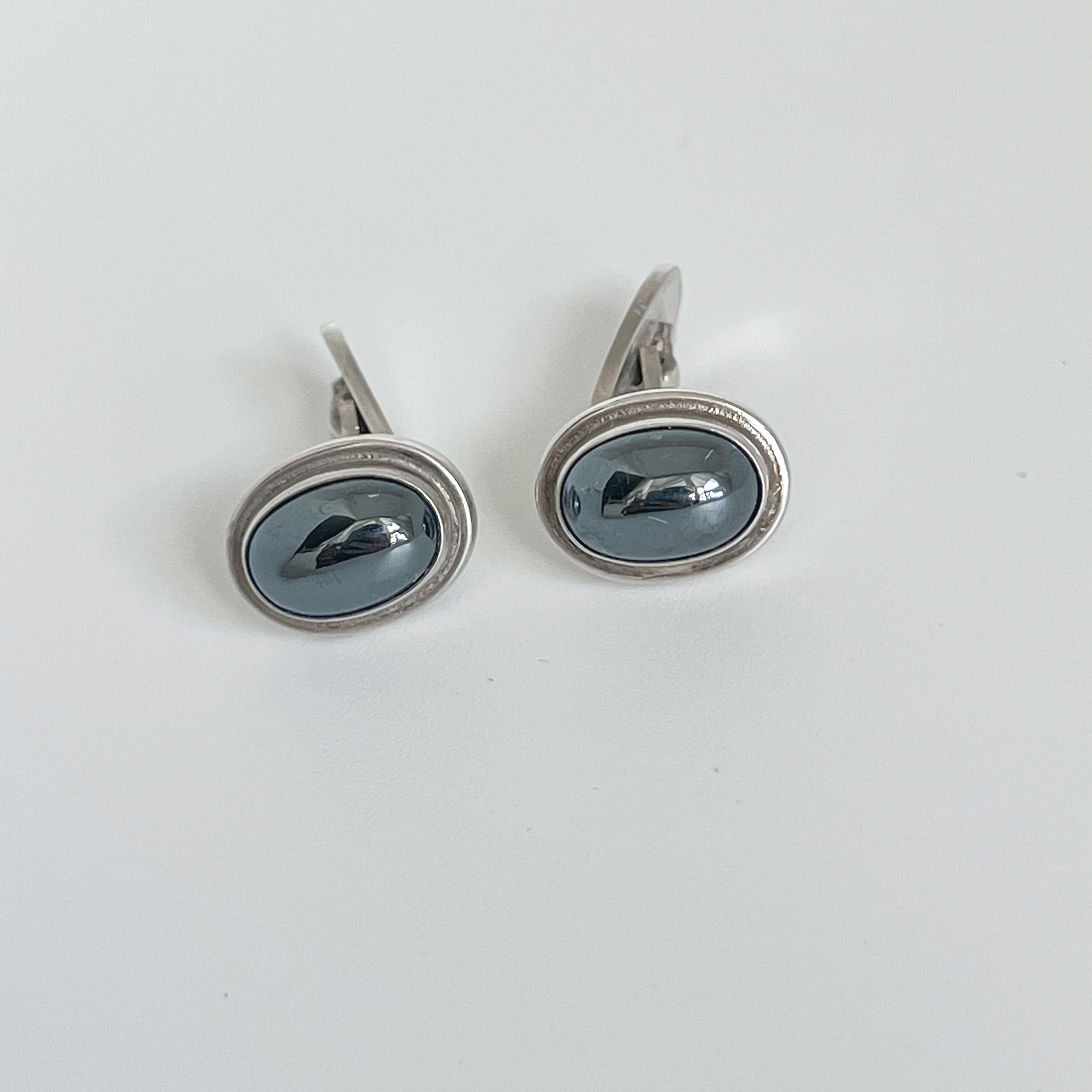 Georg Jensen Cufflinks No. 44B Sterling Silver & Hematite by 