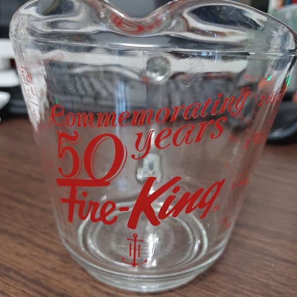 Vintage  Fire King 50th anniversary 2 cup measuring cup..