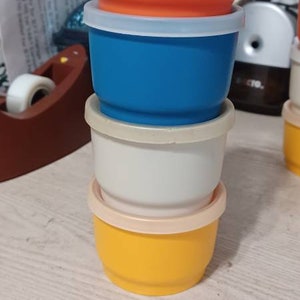 Vintage Tupperware 4 oz Snack Cups / Lunchbox replacement cup / Tupperware  / yellow / orange/ red / green