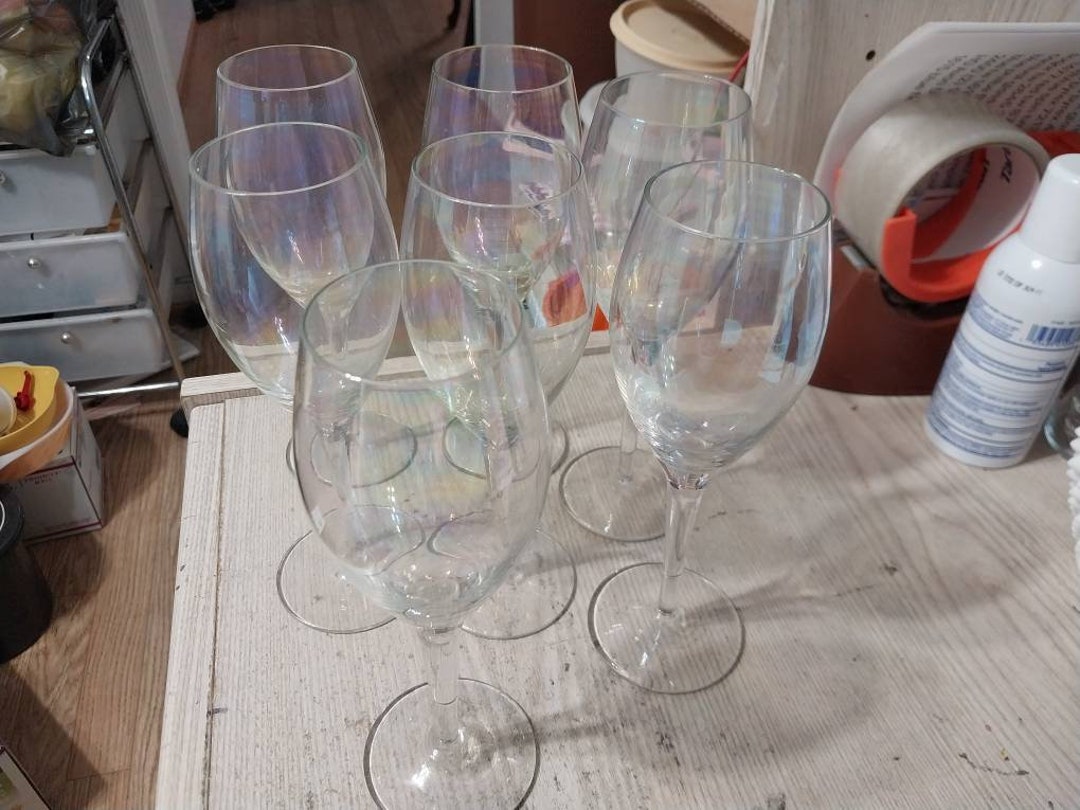 Vintage Toscany Iridescent Wine Glasses Etsy