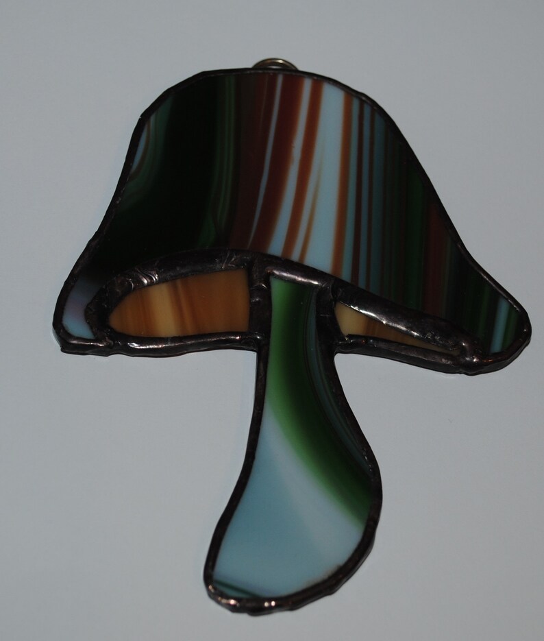 Stained glass mushroom suncatcher Etsy