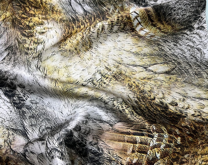 100% silk satin charmeuse digital print 54" wide    Beautiful animal skin gold silver mix design soft fabric 54” wide