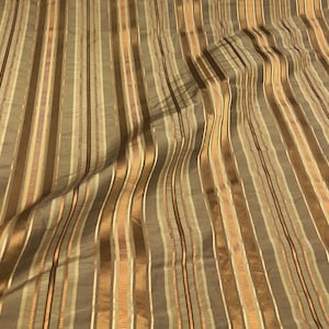 Silk jaquard satin stripe 54&quot; wide heavy upholstery weight silk jaquard satin stripes fabric sold by the yard