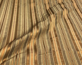 Silk jaquard satin stripe 54" wide heavy upholstery weight silk jaquard satin stripes fabric sold by the yard