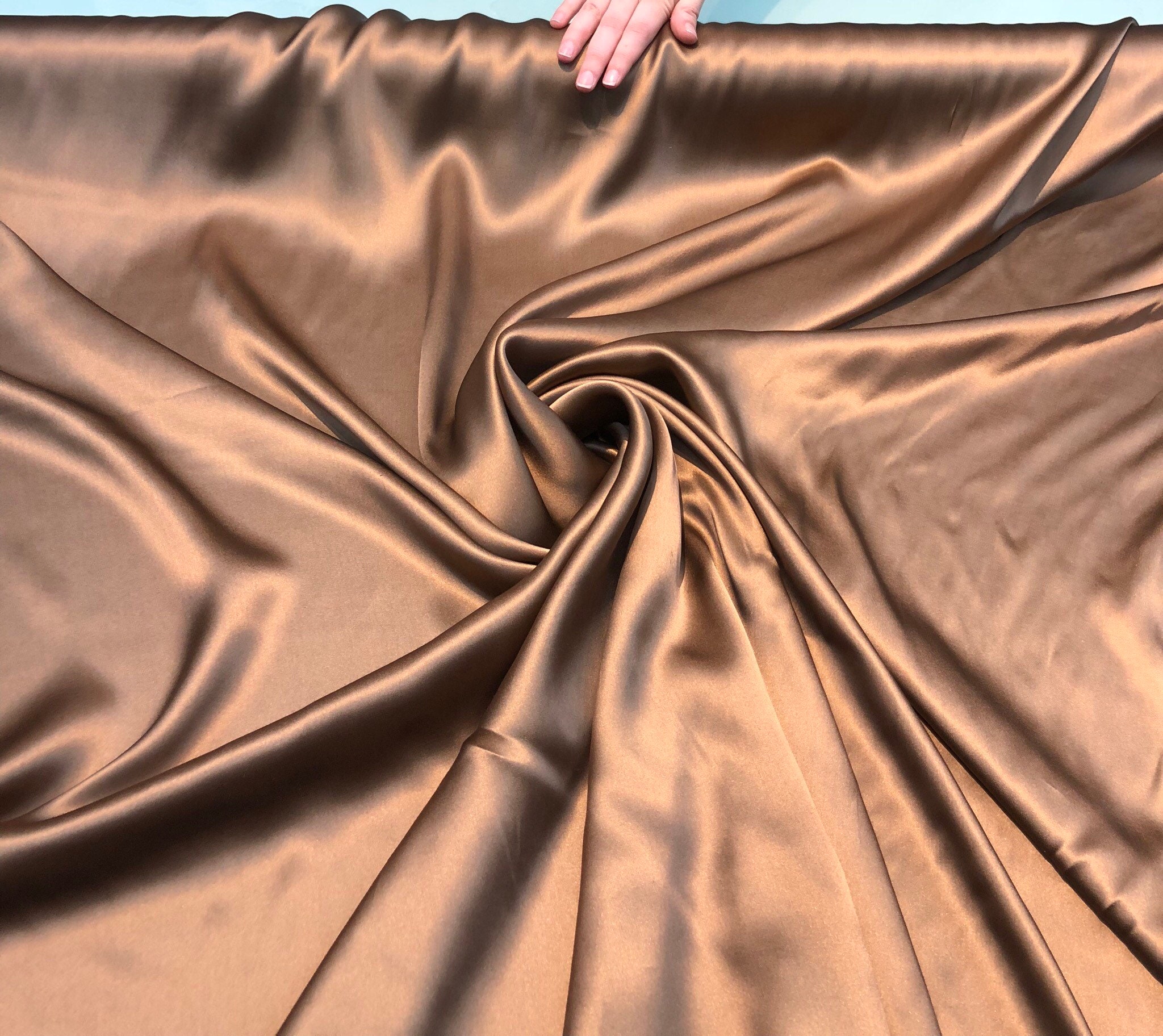 Silk charmouse 54 wide Beautiful copper color silk charmouse fabric sold by the yard