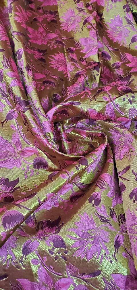 Purplish fusia gold doubke faced brocade 45 wide. | Etsy