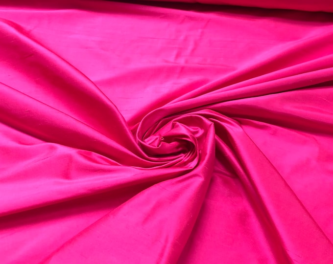 Silk shantung 54" wide   Beautiful bright Fusia color silk shantung fabric sold by the yard