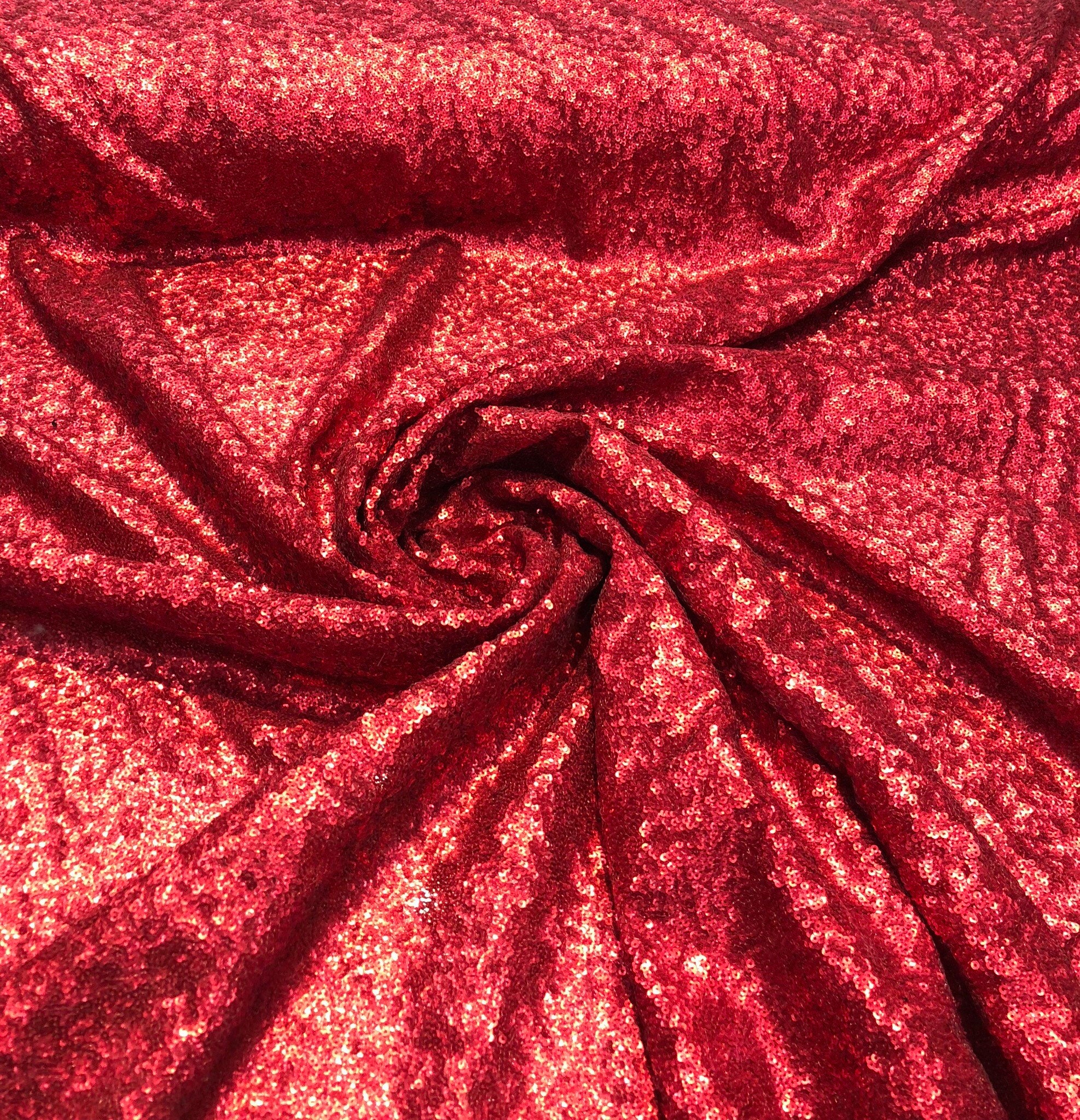 Solid sequins on mesh 52 wide Top of the line sequins Beautiful red ...