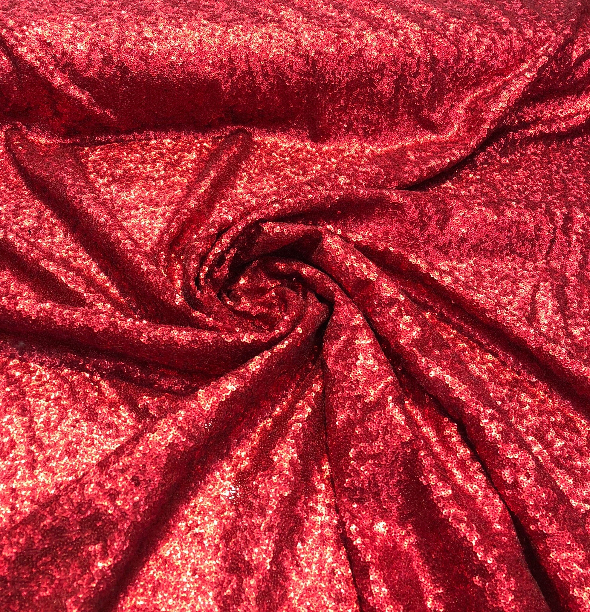 Solid sequins on mesh 52 wide Top of the line sequins Beautiful red