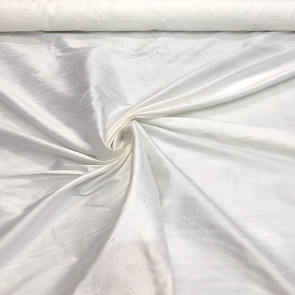 Silk dupion 54" wide  beautiful white color silk shantung fabric sold by the yard