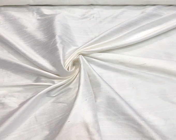 Silk dupion 54" wide  beautiful white color silk shantung fabric sold by the yard