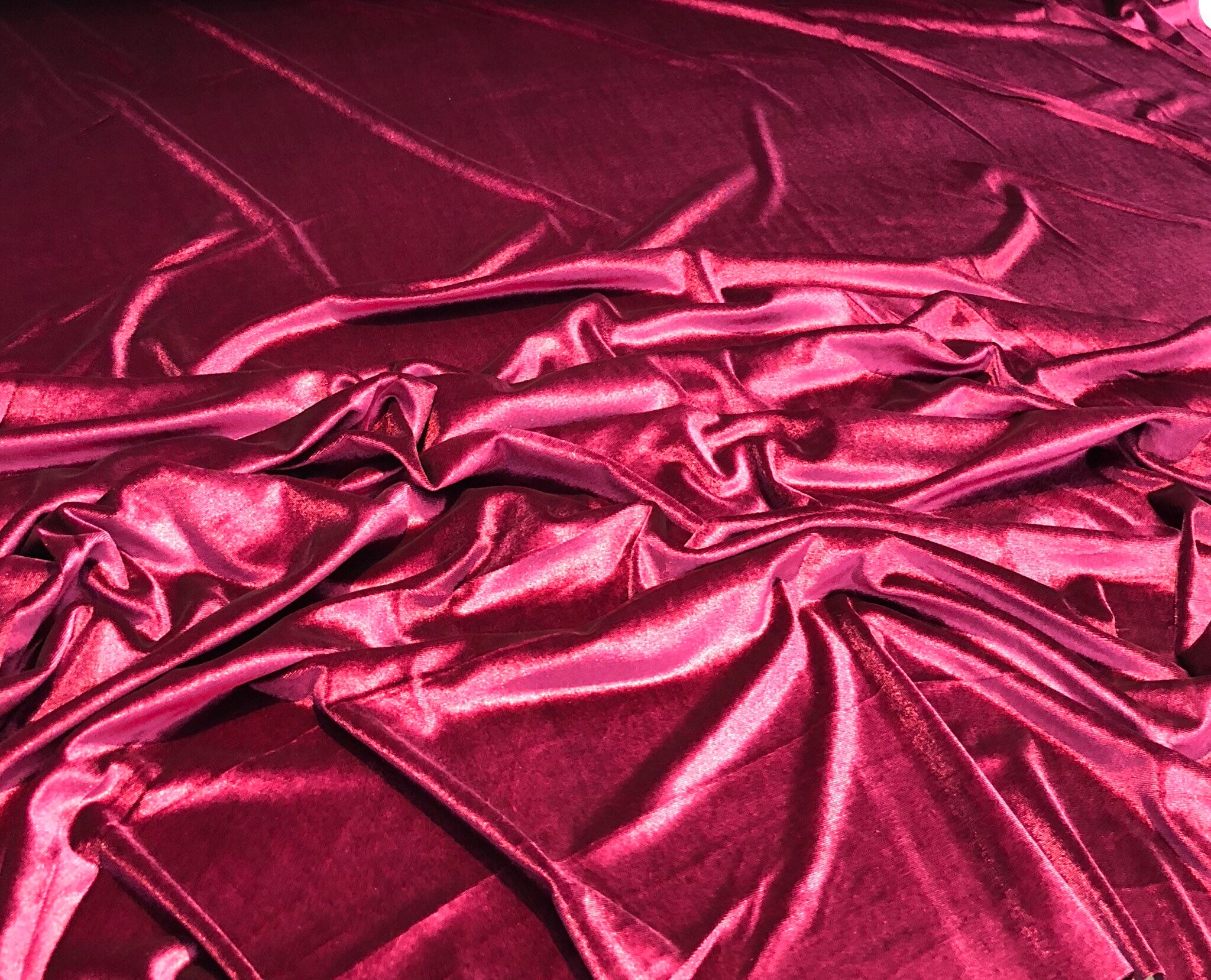Stretch velvet 60 wide Beautiful wine color Fabric sold by the yard