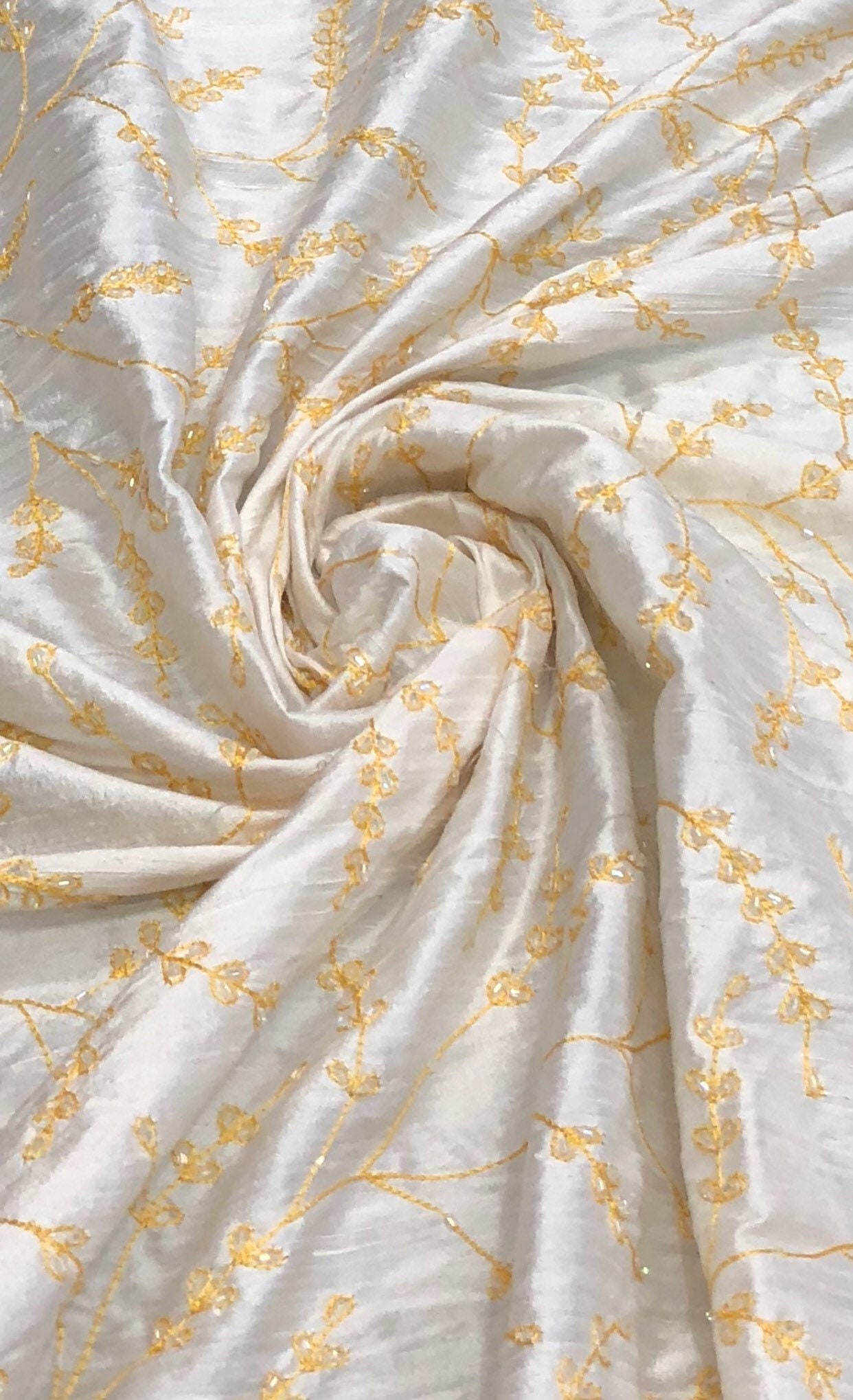 100 silk shantung hand embroidery 54 wide Beautiful white shantung