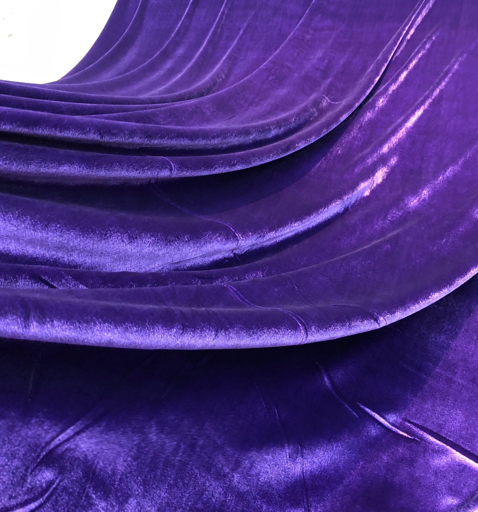 Stretch velvet 60 wide Beautiful purple color Fabric sold by the yard