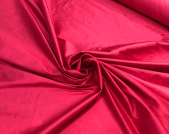 Silk shantung 54" wide   Beautiful Fusia red shade silk shantung fabric sold by the yard