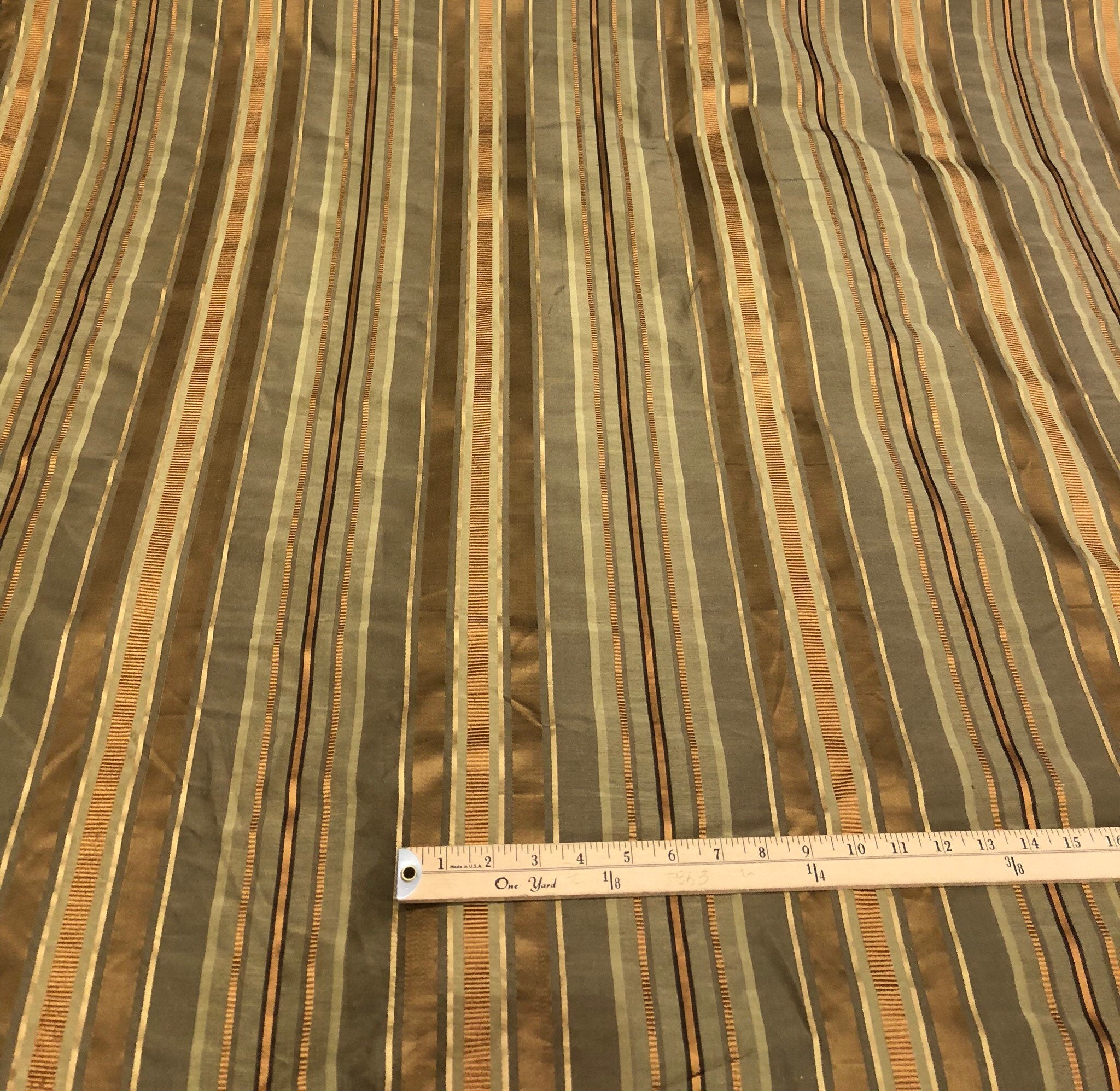 Silk jaquard satin stripe 54 wide heavy upholstery weight silk jaquard ...