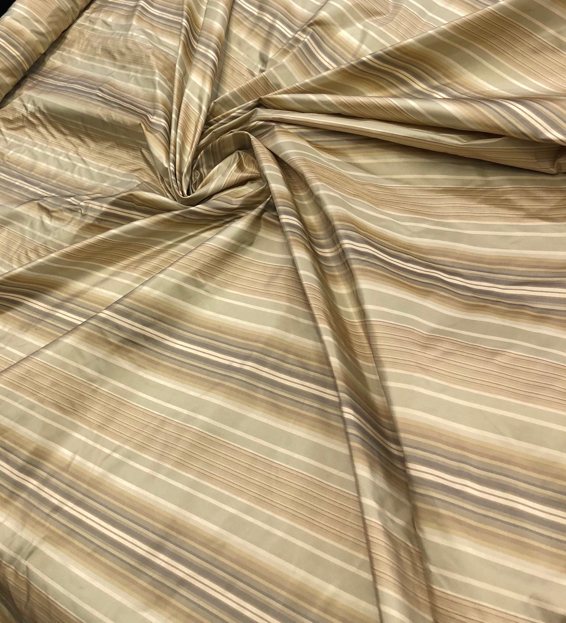Olive 051 Silk Taffeta Plaids & Stripes main image 1