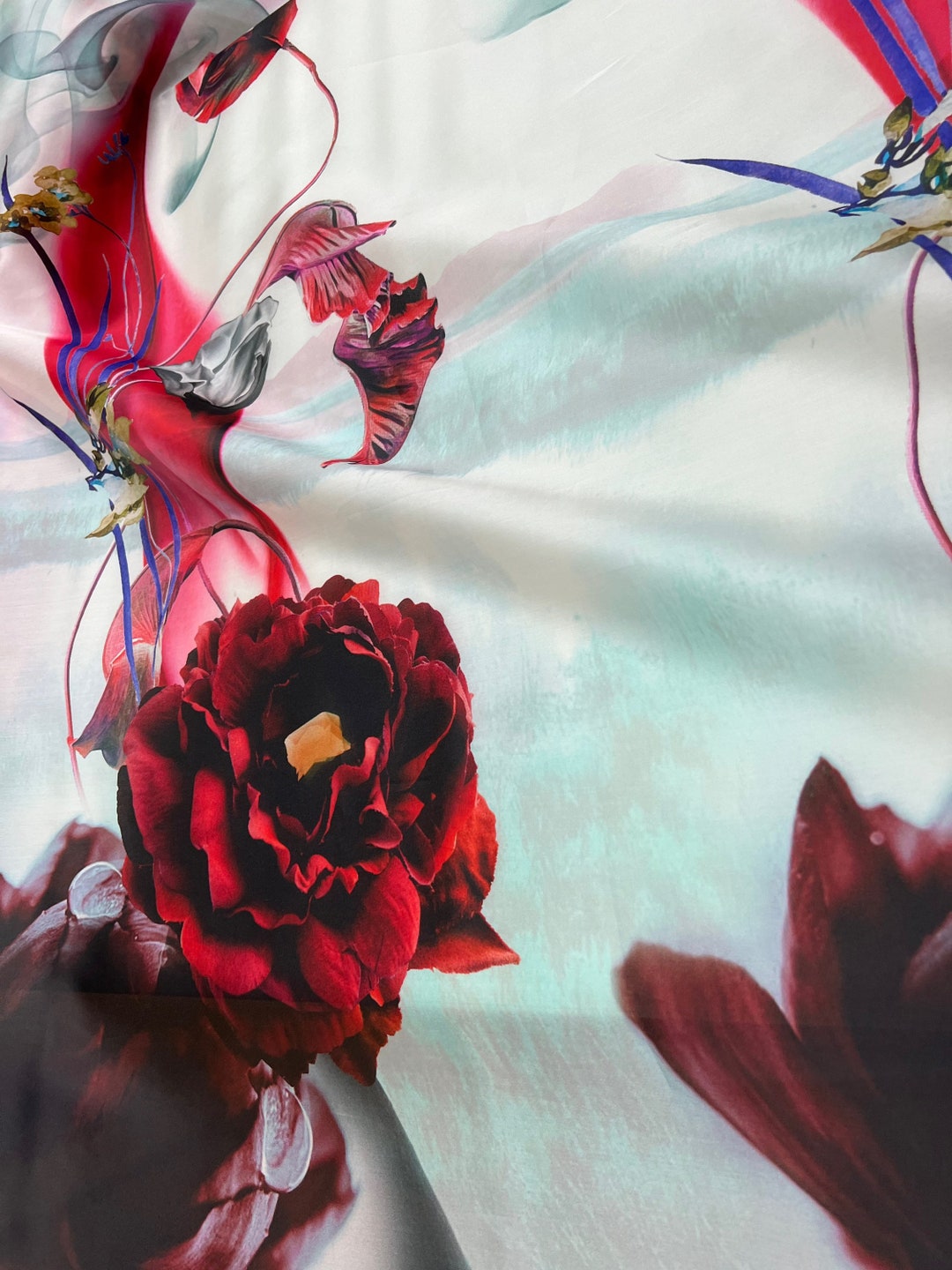 White Silk Satin Organza P771 main image 1