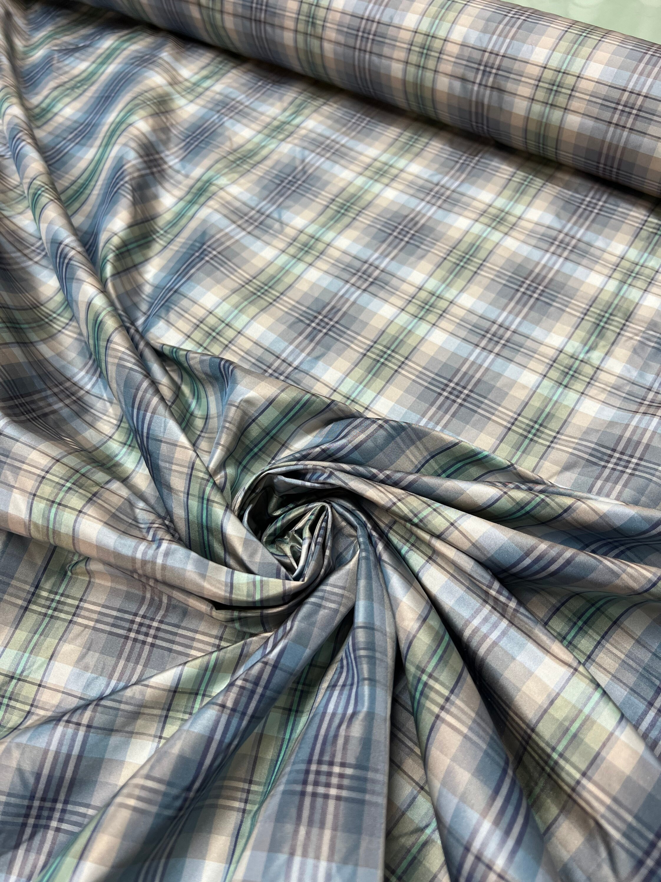 100%silk taffeta fabric multi color plaidsTAFC65[4] 54 wide TAFC65[5] –