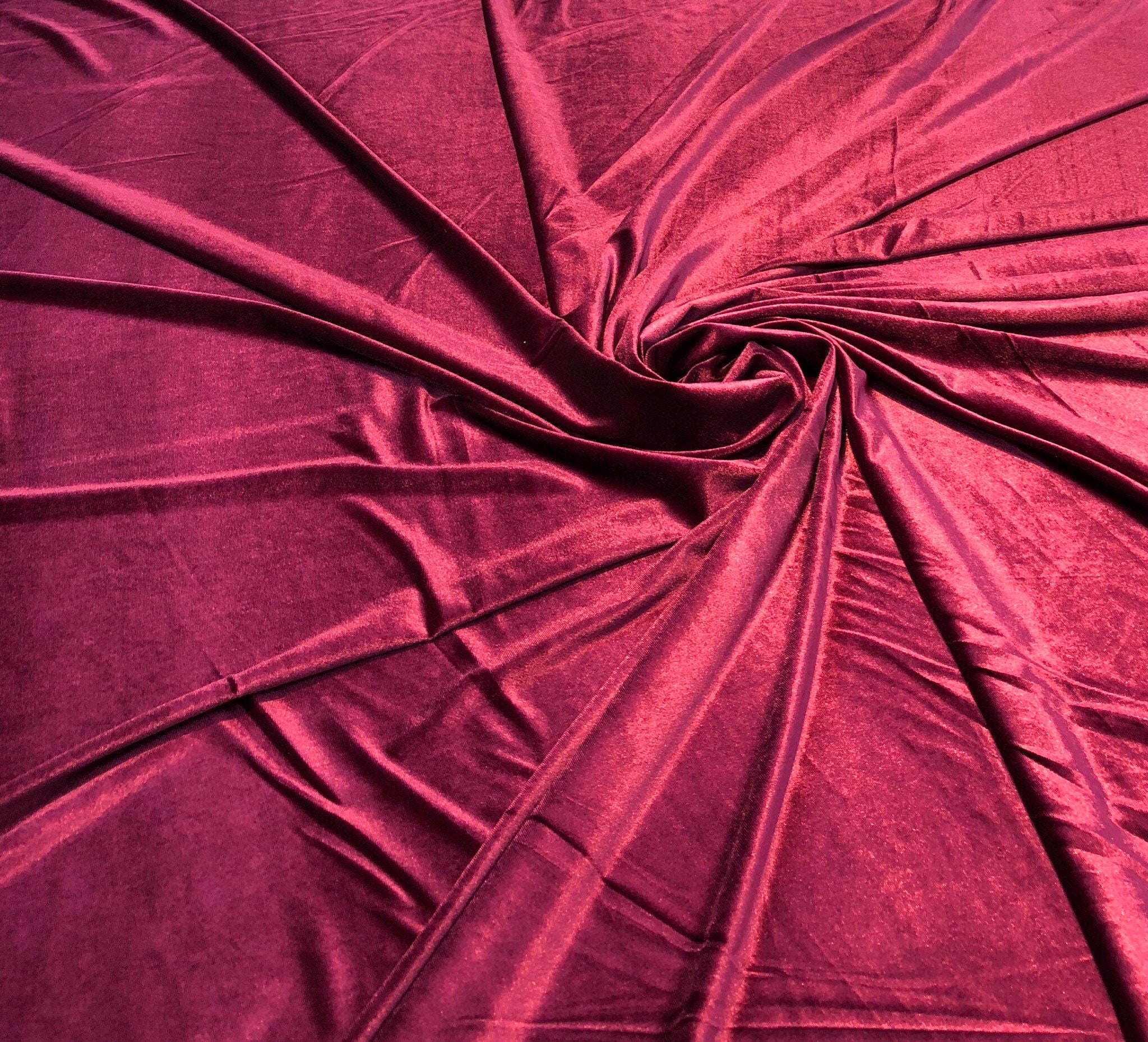 Stretch velvet 60 wide Beautiful wine color Fabric sold by the yard