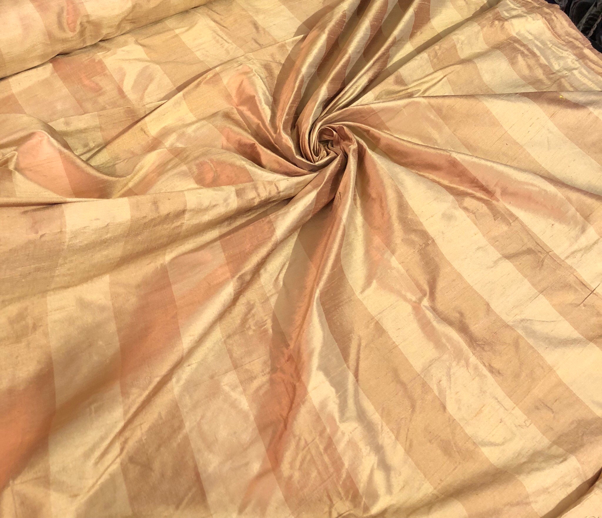 Silk shantung 54 wide Beautiful copper gold 2 stripe silk shantung ...