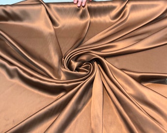 Silk charmouse 54&quot; wide    Beautiful copper gold silk satin charmouse fabric sold by the yard