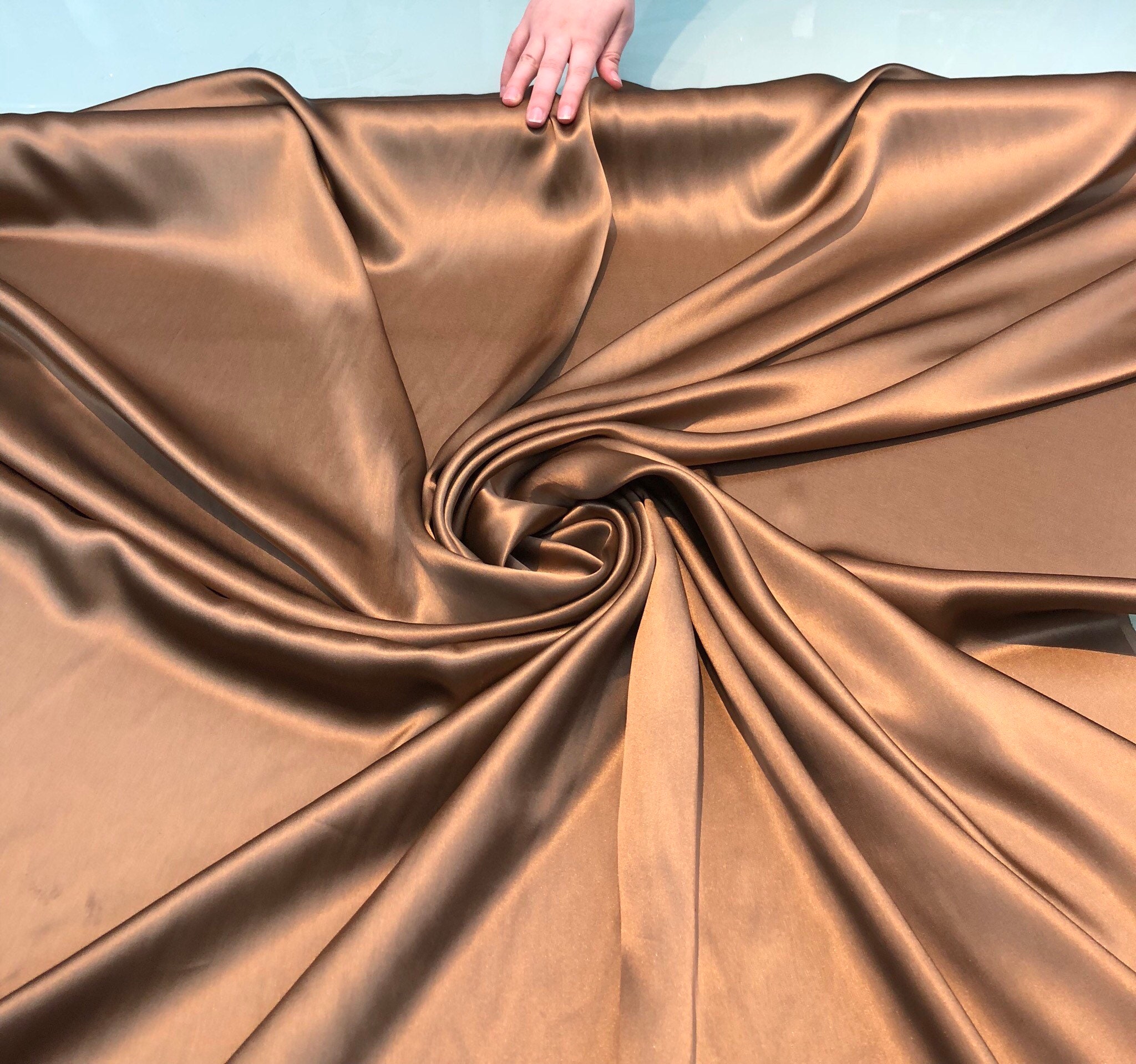 Silk Charmouse 54 Wide Beautiful Copper Gold Silk Satin 