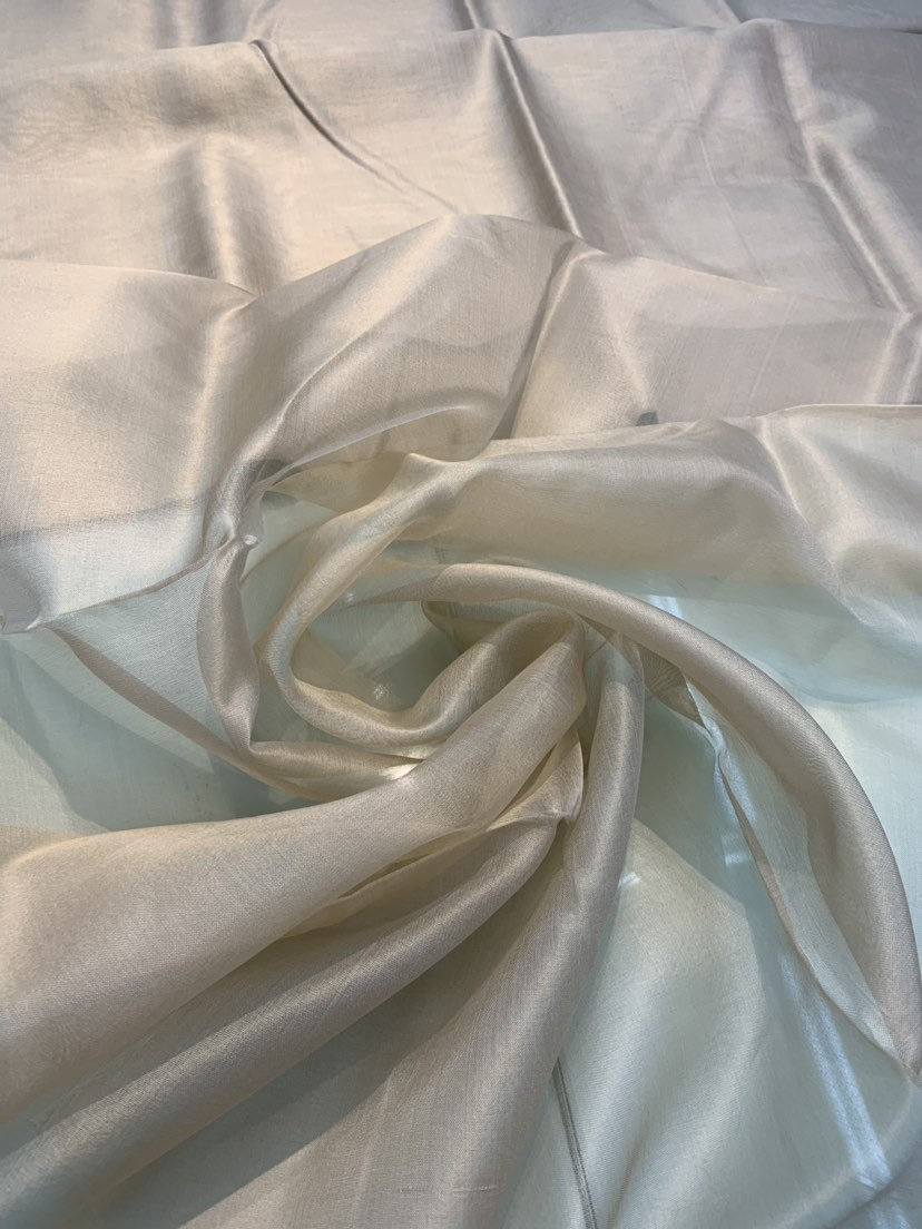 Champagne Sparkle Organza, Sheer Fabric. Fabric by the Yard, 44 Inches Wide  