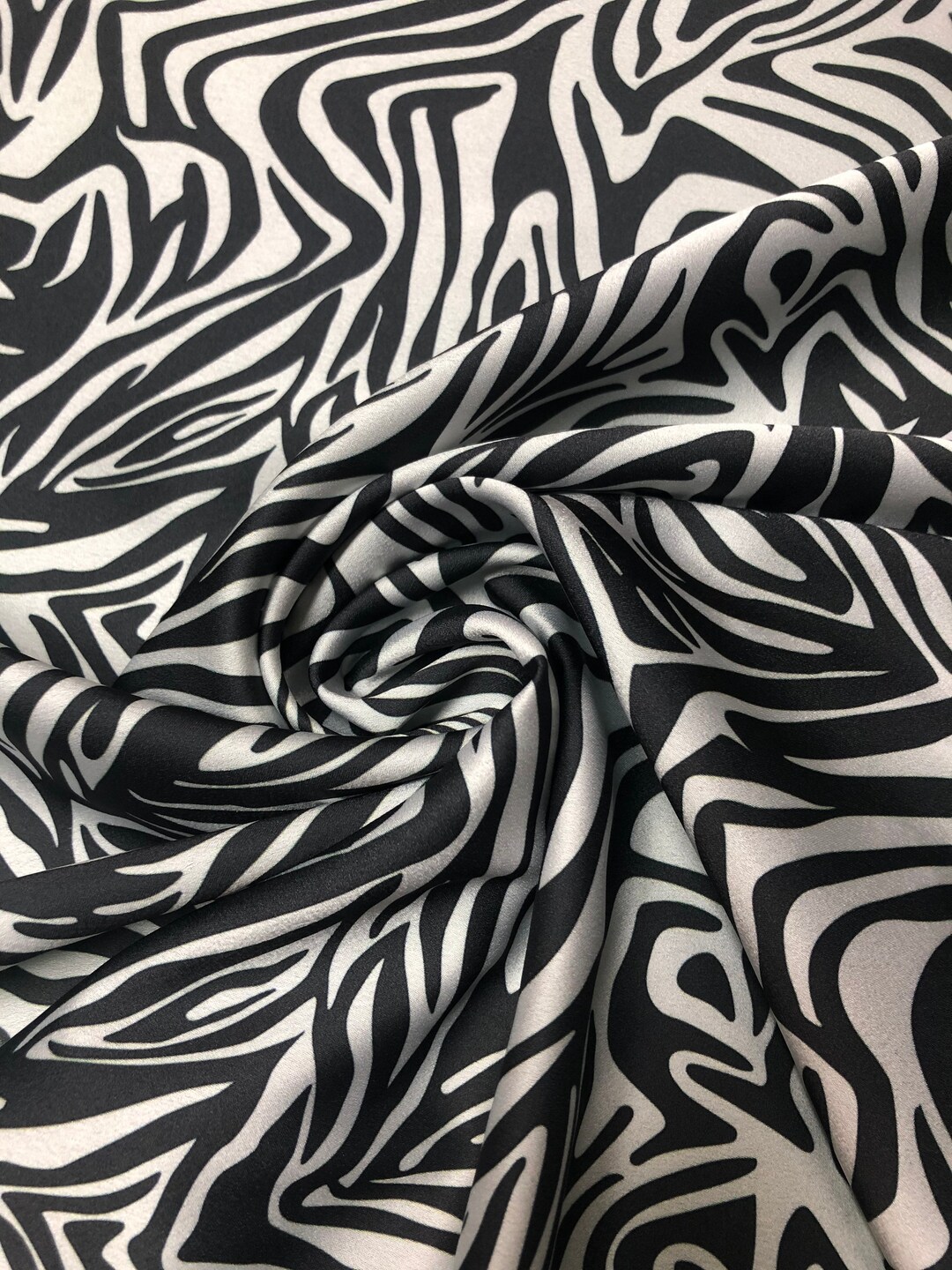 Digital Satin Charmouse Print 54 Wide. Beautiful White Black Zebra ...