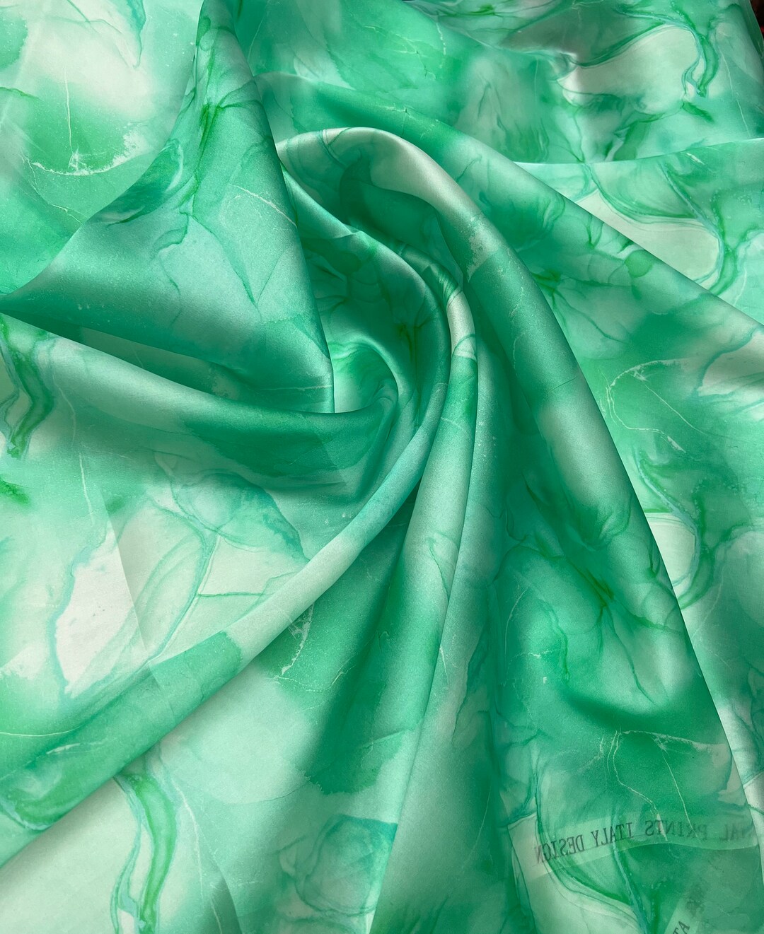 Lemongrass Grass Silk Satin Face Organza Fabric main image 0