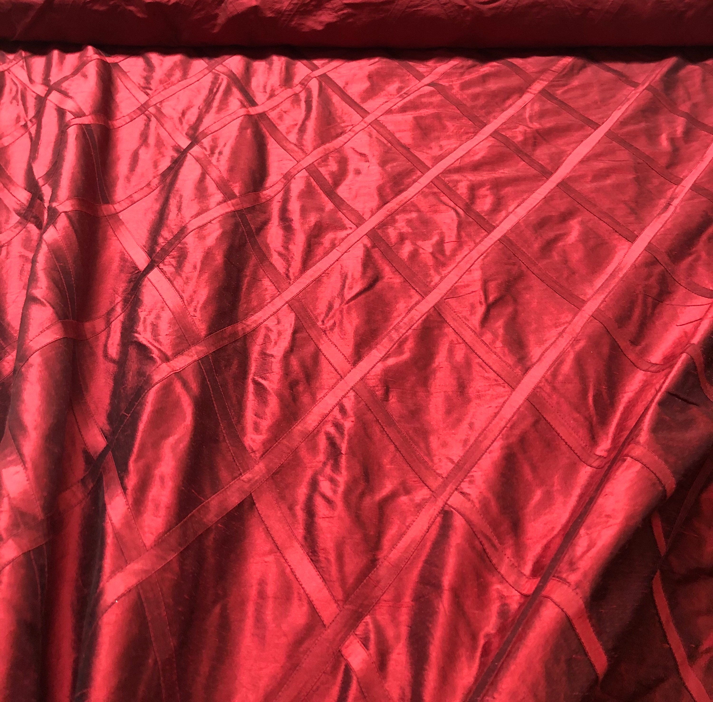 Beautiful silk shantung cross stitching, diamond pattern silk 52” wide