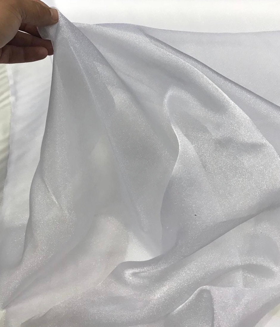 100% polyester crystal organza, beautiful white crystal organza 45 wide  fabric sold by the yard