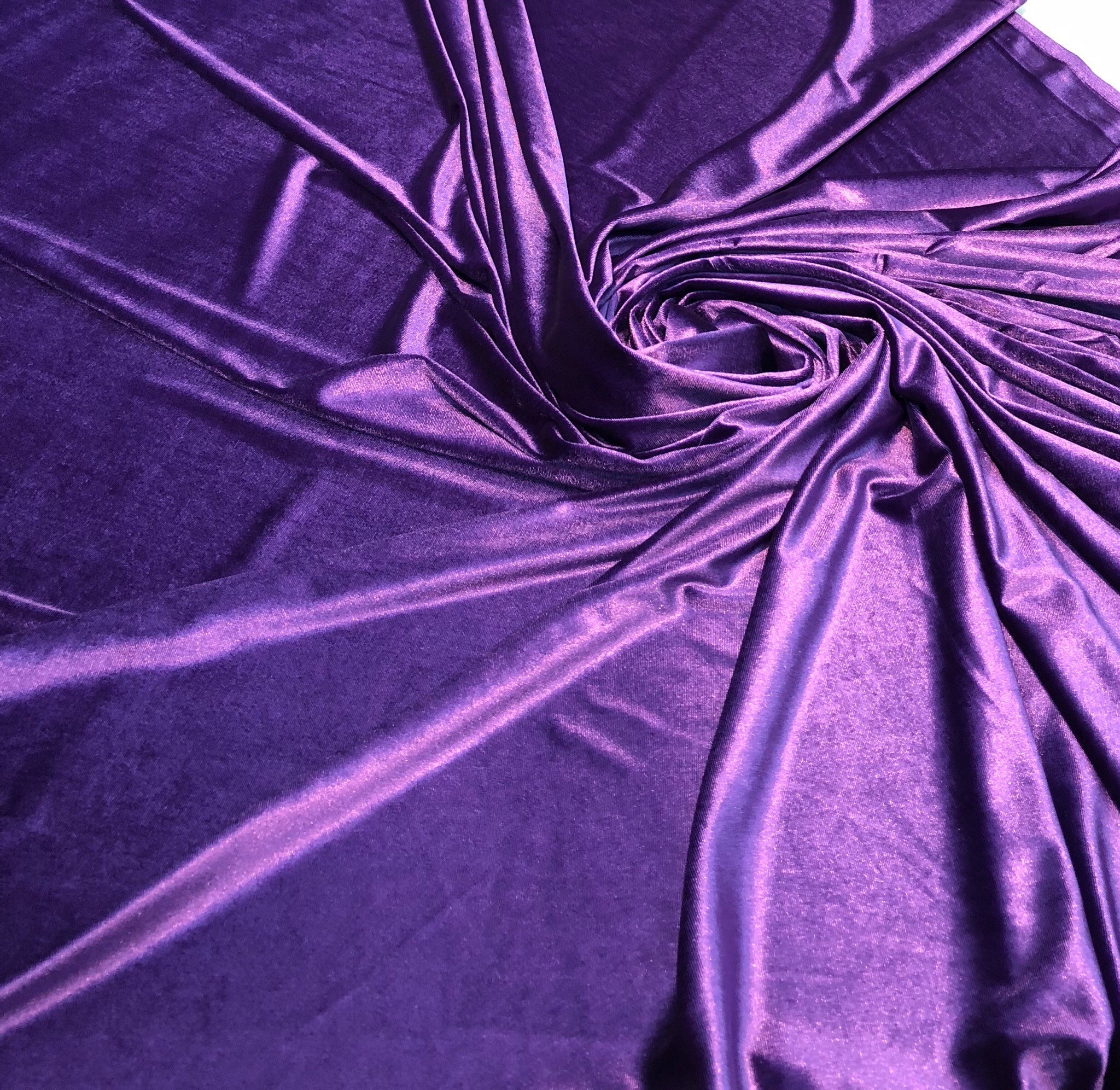 Stretch velvet 60 wide Beautiful purple color Fabric sold by the yard