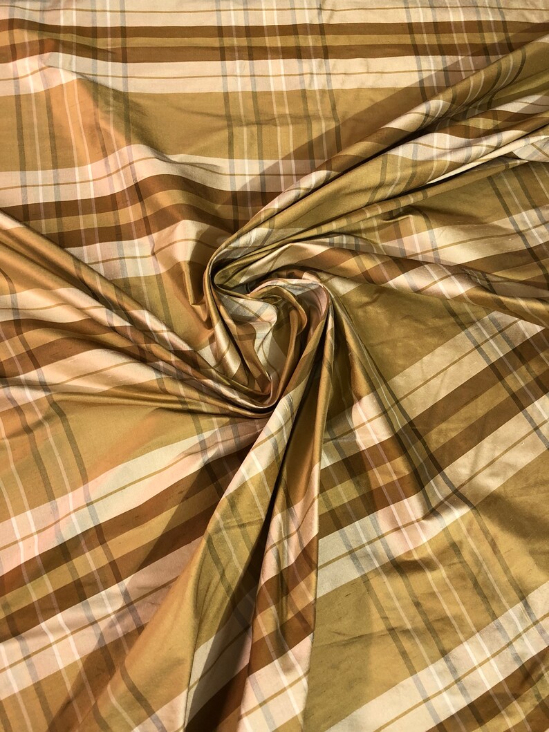 Black Gold 217 Plaid Silk Shantung